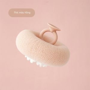 Bông tắm có tay cầm massage chất liệu nhựa PA chống bào mòn caothiết kế móc hút chân không treo tường nhà tắm-HAUSE