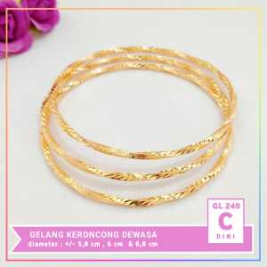 Nice Jewelry Gelang keroncong boba 3pcs perhiasan wanita lapis emas gold GL 240