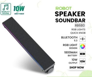 ROBOT RB680 Speaker Bluetooth 5.3 RGB Lights Black
