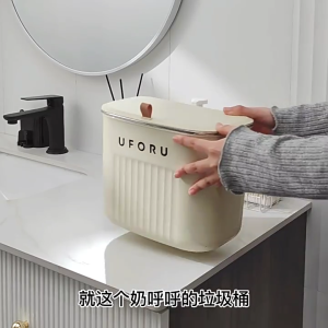 Wall Mounted Trash Can Bin with Lid Waste Bin Cartoon Kitchen Hangings Trash Bin Garbage Dustbin Rubbish Bin Decorations