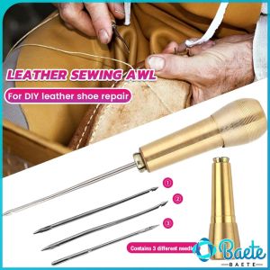 Baete Copper Handle Leather Sewing Awl Sewing Needle Awls for Leather Shoe Repair