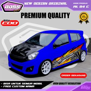 AL 04 - STIKER DECAL MOBIL AYLA AVANZA INNOVA BRIO KIJANG PAJERO VELOX HRV BRV GRATIS CUSTOM NAMA