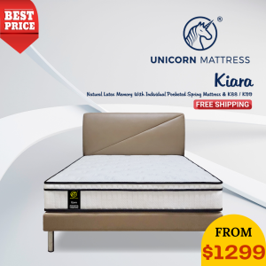 Unicorn Kiara 11 Inch With Latex Pocketed Spring PillowTop Mattress + Divan K88 Bedframe Bundle Set