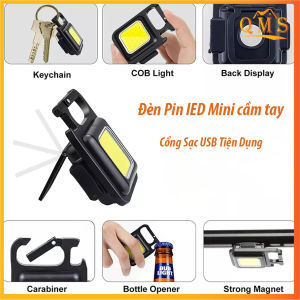 Đèn Led COB Khẩn Cấp Đa Năng Có Thể Sạc Lại Tích Hơpk Móc Khóa Nhỏ Gọn Tiện Dụng