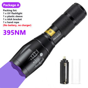 AloneFire G700 UV Led Flashlight 365nm Ultraviolet Zoomable Invisible Cat Dog Pet Stains Marker Checker