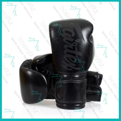Fairtex BGV14SB Boxing Glove Microfiber Gloves - Art Collections - Solid Black Muay Thai MMA Kickboxing