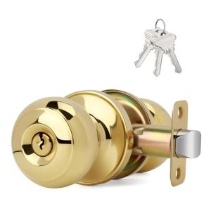 Zinc Alloy Rotation Round Door Knobset Handle Round Shaped Entrance Lock Doorknob for Hallway Closet Easy to Use