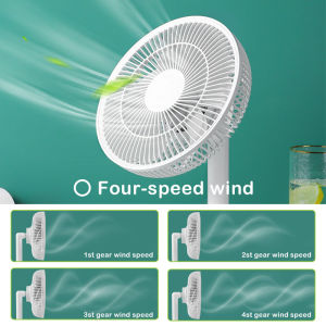 Mini Foldable Table Fan with Three Speeds - USB Charging, Portable Handheld Design - 3600mAh Battery - 4-Digit Counter - 24-Hour Runtime