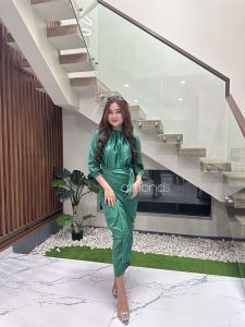 TERBARU - BEST SELLER NAMIRA DRESS DIRRA IKAT BAHAN SATIN SILK DRES WANITA KONDANGAN BRIDESMAID SIZE M L XL