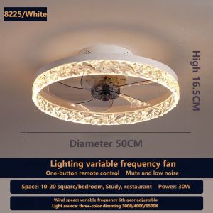 Variable Frequency Fan Ceiling Lamp Invisible Fan Chandelier Ceiling Fan Lamp Restaurant RC Ceiling Fan Lamp Nordic 220V