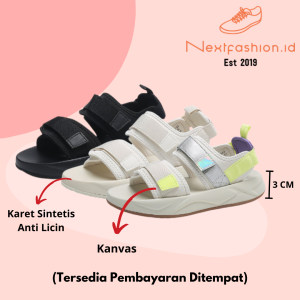 Sandal Wanita Premium Quality Casual Santai Hitam Beige Toska Nextfashion S-03