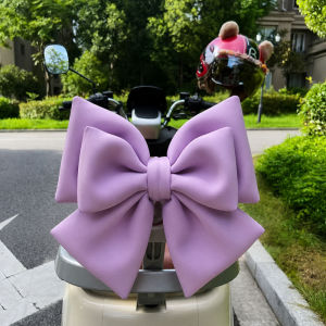 Bow Cloth Satin Ribbon Car Body Ornament Cute Elegant For Girl Electric Vehicle Decoration Myvi Axia Bezza