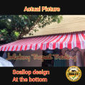 (8x8 feet) ROLL-UP STRIPES AWNING TRAPAL LONA TOLDA TARPAULIN TARP. 