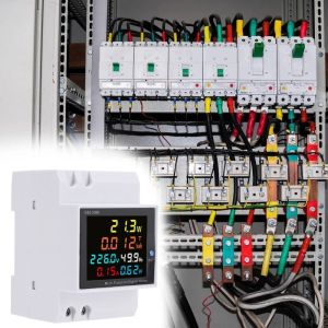 YUBAGUANB LED Display Din Rail AC Monitor 6IN1 Function 100A Current Electric Energy Meter Digital Active KWH Multi-function Meter AC Monitor