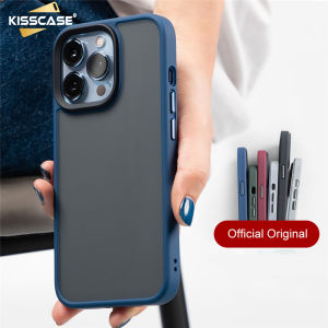 KISSCASE Frosted Skin Feeling Shell Aluminum Alloy Buttons Shockproof Phone Case For iPhone 14 Pro Max 13 12 11 All inclusive Anti-fingerprint Soft Cover For iPhone 14 Plus 13 12 11 Cases