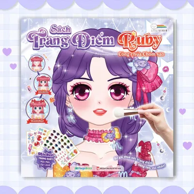 Sách Trang điểm công chúa Ruby - Công chúa chòm sao (Tô màu và bóc dán hơn 100+ stickers sáng tạo) cho bé gái