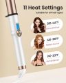 1 1/4 Inch Extra Long Barrel Curling Wand, Ceramic Tourmaline Curling Wand Professional Dual Voltage with Adjustable Temperature. 