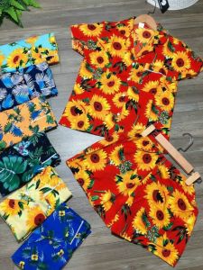 Set pijama đùiĐồ bộ mặc nhà Pijama in hình trái câyfom từ 40-55kg tùy chiều cao