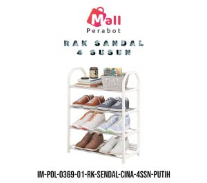 Mall Perabot | Rak Sepatu 4 Susun Tempat Sandal Rak 4Susun 4 Tingkat Pipa Stainless Sendal Shoe Rack 4 Level