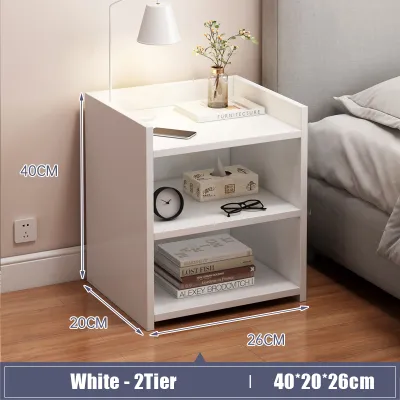 JIAJU bedside table Storage cabinet Iron art Creative coffee table bedroom Bedside storage rack Lockers Kabinet katil Rak Barang Lemari 铁艺床头柜置物架