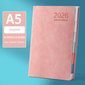 2026 A5 Notebook Planner Premium PU Leather Journal Time Management/Scheduling/Note-Taking Calendar Book