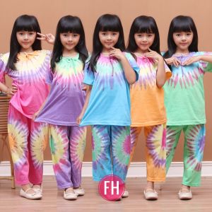 COD SETELAN PIYAMA ANAK/SETELAN BAJU CELANA PANJANG/SETELAN PELANGI ANAK PEREMPUAN TERLARIS