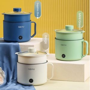 LOPU Household Mini Single/Double Layer Multifunction Electric Cooking Soup Heater Pot Cooking Pot Non-stick Cooking Electric Cooker Hot Pot steamer