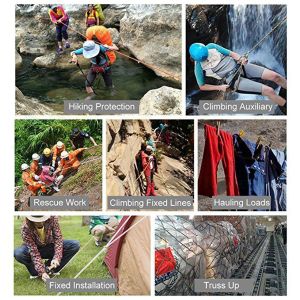 【Local Delivery】10 meters 20 meters 10mm Utility Rope with 2 Steel Carabiner Outdoor Activities Rescue/Safety/ Escape/Climbing Safety Rope Climbing Rappelling Rescue Escape