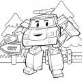 Poli Robocar và những người bạn - Set 10 Tờ Tranh Tô Màu A4 A5 Dành Cho Màu Sáp, Màu Chì - TRANH TÔ MÀU COLOR LAND. 