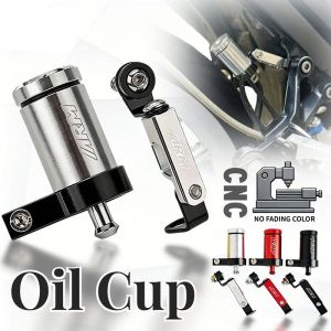 ARM Aluminum Cylindrical Brake Fluid Tank with Bracket Set Full CNC Universal Motorcycle Accessories