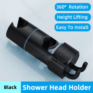 Adjustable Shower Head Holder With Tray Strong Load-Bearing Chrome Shower Rail Head Slider Holder Bracket