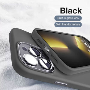 Sanptoch Premium Liquid Silicone Phone Case For iPhone 15 14 13 12 Pro Max Built-in Metal Glass Lens Cover For iPhone 15 14 Plus Skin friendly Shockproof Protection Soft Casing