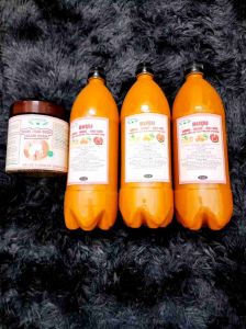 combo 3 lít cốt gừng nghệ gấc hạ thổ hàng handmade mamaco( tặng 1 muối thảo dược ngâm chân 500g)