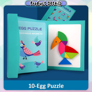 [Little B House] Magnetic Puzzle Tangram Montessori IQ Brain Teaser Educational 磁性七巧板 Mainan Tangram Teka Teki - BT93
