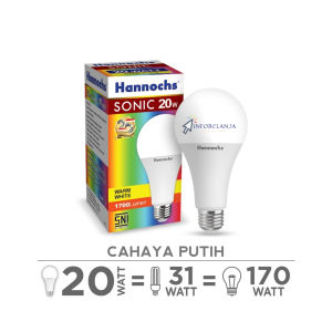 Bohlam Lampu LED Hannochs Sonic 20 Watt Bolam Rumah Cahaya Putih CDL SNI