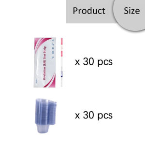 แผ่นทดสอบไข่ตกชุดทดสอบไข่ตก ที่ตรวจไข่ตกแบบจุ่มแพ็ค 30ชิ้น แถมถ้วยรองปัสสาวะฟรีเทสไข่ตก LH หาวันไข่ตก