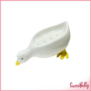 ที่วางสบู่ รูปทรงน้องเป็ด ระบายน้ําได้ ของใช้ในห้องน้ำ สีเหลือง สีขาว Soap dish Sweet Belly