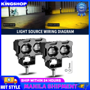 Motorcycle LED Headlight Workplace Light 12V-24V Mini Projector Lens Offroad Car Dirt Bike Street Bike Truck SUV UTV ATV Driving Fog Light