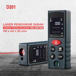 NO LIMIT Alat Pengukur Jarak Laser Digital LCD Portable Serbaguna 40/100 Meter 620-690nm D201