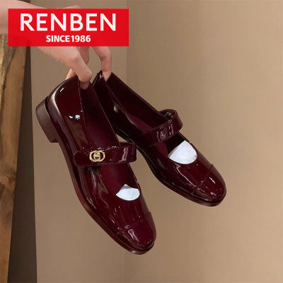 Renben Women's shoes, black thin strap, medium heel cool slippers, and thick heel sandals.