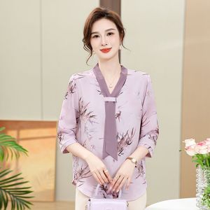 Áo Sơ Mi Nữ Trung Niên A88b - Áo kiểu trung tuổi U40 U50 cho mẹ thời trang mùa hè Đẹp sang trọng cao cấp Bigsize giá rẻ