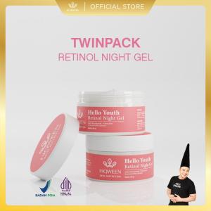 PROMO HIQWEEN Twinpack Retinol Night Gel Moisturizer REFORMULA Cream Malam Retinol Penghilang Flek Hitam Melasma Niacinamide Tranexamic