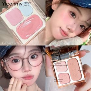 Yicenny คอนซีลเลอร์สามพาเลตสีบลัชออนไฮไลท์แปรงอายแชโดว์ Contouring