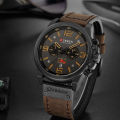 CURREN Jam Tangan Pria Anti Air Kronograf Olahraga Kulit Kasual Tanggal Bisnis Pria Arloji (8314). 