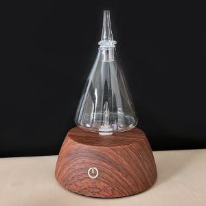Wayismell Wood Grain Plastic Base+glass Essential Oil Aroma Diffuser Colorful Fragrance Light One Touch Control Aromatherapy Nebulizing