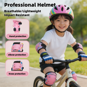 7PCS Bicycle Protective Gear Helmet Heavy Duty PE Shell Thickened Pearl Cotton Elbow Knee Protector