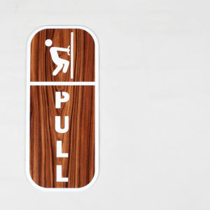 Sign Push Pull Acrylic SignBoard Akrilik Tarik Dorong Pintu Wooden
