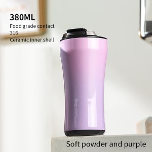 Bincoo Nhiệt Cốc cà phê gốm bên trong bình đựng nước chân không 316 thép không gỉ chai nước cốc xe di động 330ml