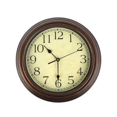 FCWall Clock Large with Retro Design American Retro Clock Mechanism Non-Ticking Classic Silent Clock for Living Room Kitchen Decor