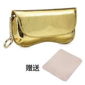 Niche Design Burst Crack Glasses Bag Top Layer Cowhide Sunglasses Case Portable Storage All-Match